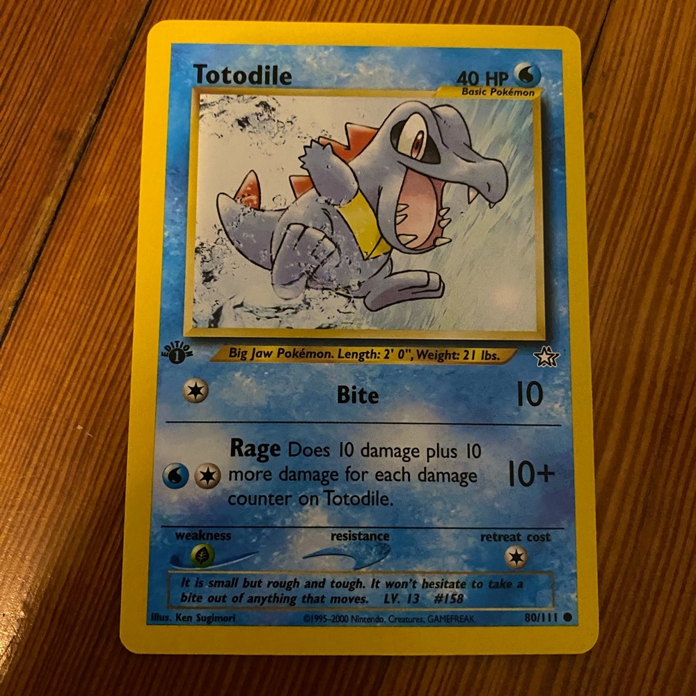 1st edition Todile and 1st edition Croconaw. Good condition.